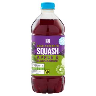 Co-op Quad Strength Apple & Blackcurrant Squash 750ml