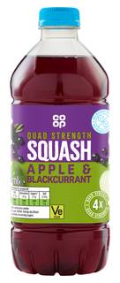 Co-op Quad Strength Apple & Blackcurrant Squash 750ml