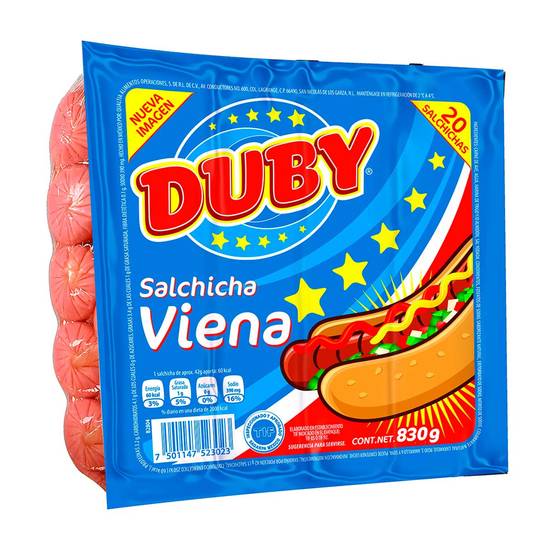 Duby salchicha viena (al vacío 830 g)