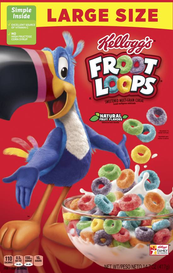 Kellogg's Large Size Froot Loops Cereal (14.7 oz)