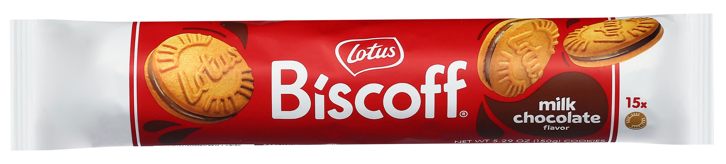 Lotus Biscoff Sandwich Cookies, Milk Chocolate (5.29 oz, 15 ct)