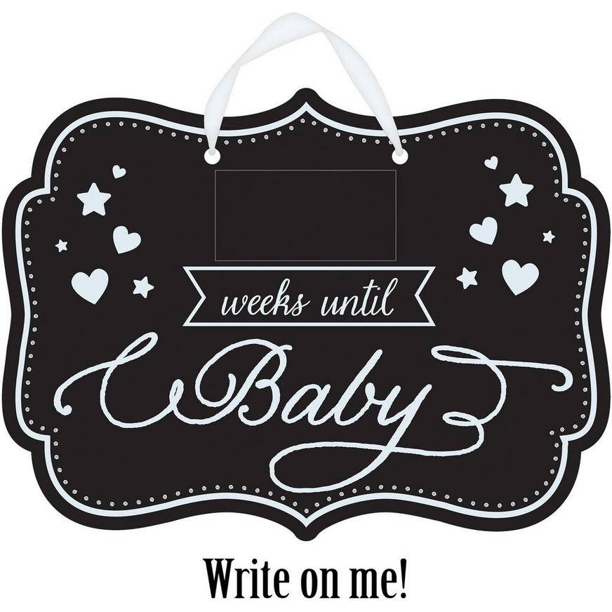 Baby Shower Baby Countdown Chalkboard Sign