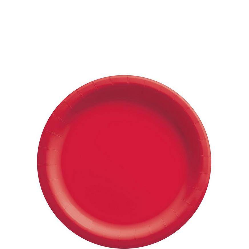 Party City Extra Sturdy Paper Dessert Plates (6.75in/red)