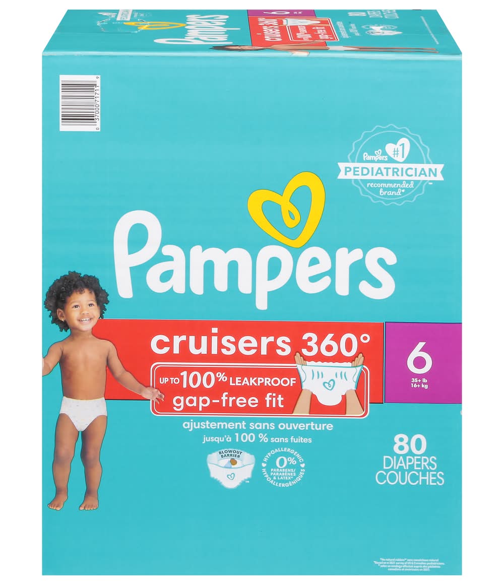 Pampers Cruisers 360 Disposable Baby Diapers, 6 (80 ct)