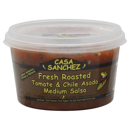 Casa Sanchez Fresh Roasted Medium Tomate & Chile Asado Salsa