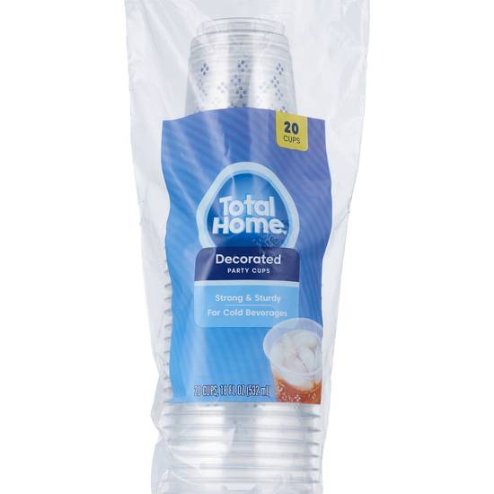 Total Home Decorative 18 oz Party Cups, 20 ct