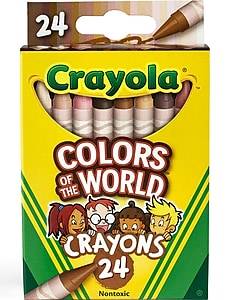 Crayola Colors of the World Crayons, Assorted Colors, 24/Pack (52-0108)