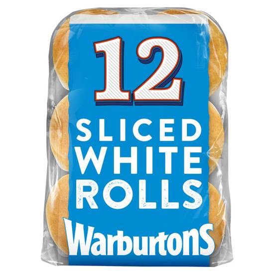 Warburtons 12 Soft & Sliced White Rolls