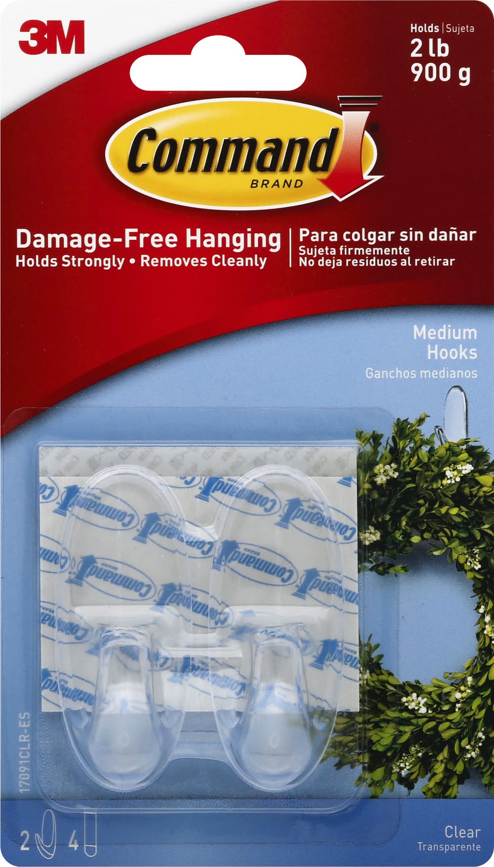 Command Medium Clear Hanging Hooks (1.6 oz)