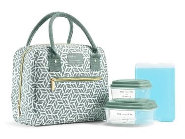 Fit & Fresh Bloomington Lunch Tote Bag, Sage Tesselating Geo