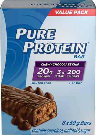 Pure Protein Chewy Chocolate Chip Bars (6 x 50 g)