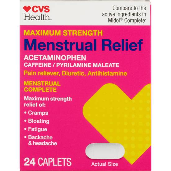 CVS Health Menstrual Complete Menstrual Relief Caplets, 24 CT