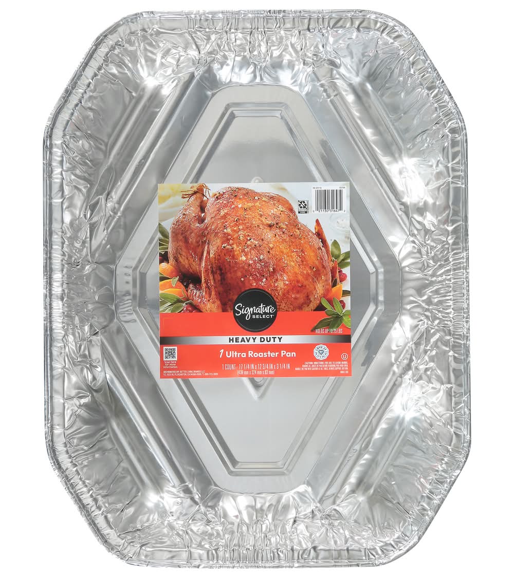Signature Select Heavy Duty Ultra Roaster Pan, Silver