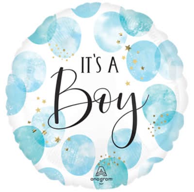 Anagram Baby Boy Watercolor Round Canvas With Stickers