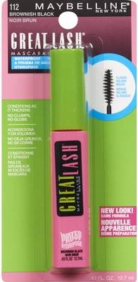 Maybelline Great Lash Water Proof Mascara, 112 Brownish Black (12.7 ml)