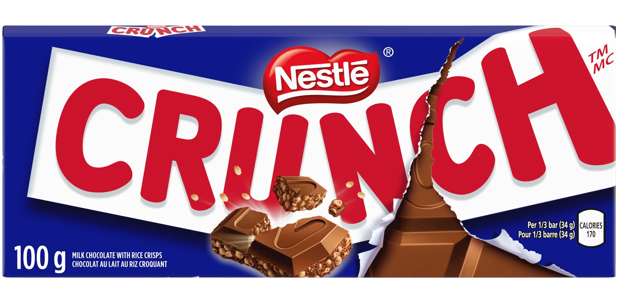 Crunch barre de chocolat - crunch milk chocolate with rice crisps bar (100 g)
