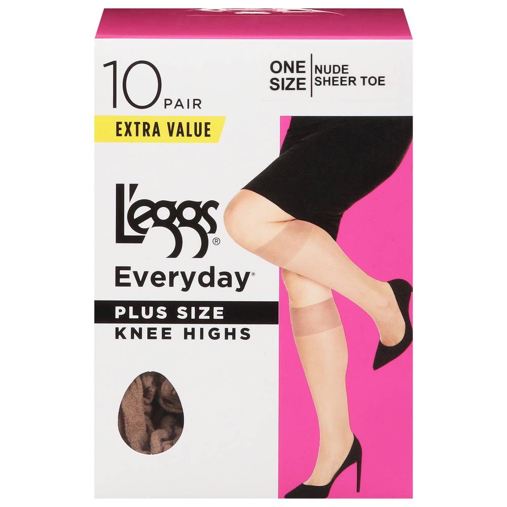 L'eggs Everyday Extra Value Plus Size Knee Highs Sheer Toe