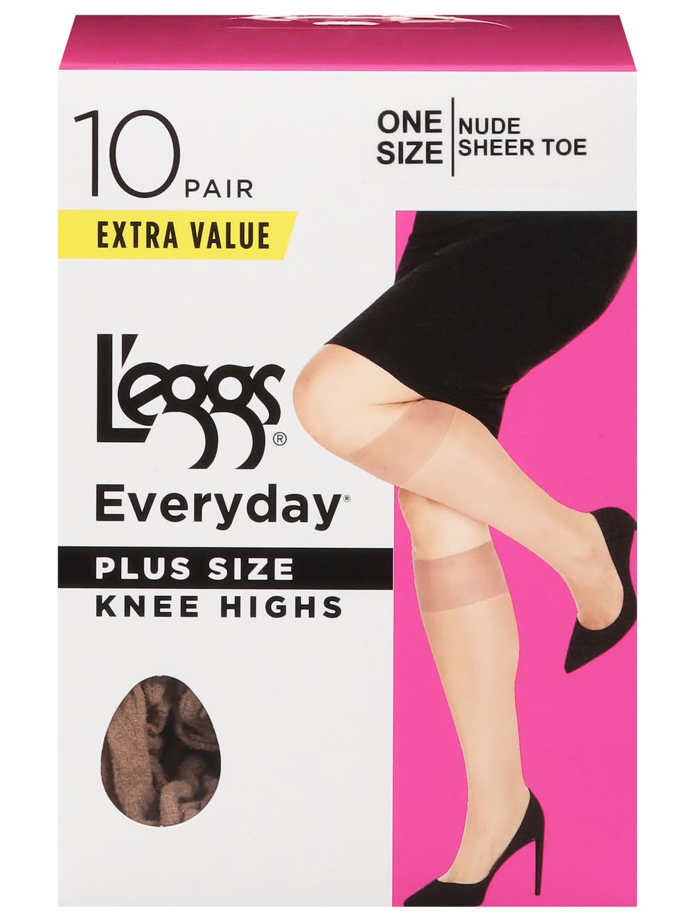 L'eggs Everyday Extra Value Plus Size Knee Highs Sheer Toe