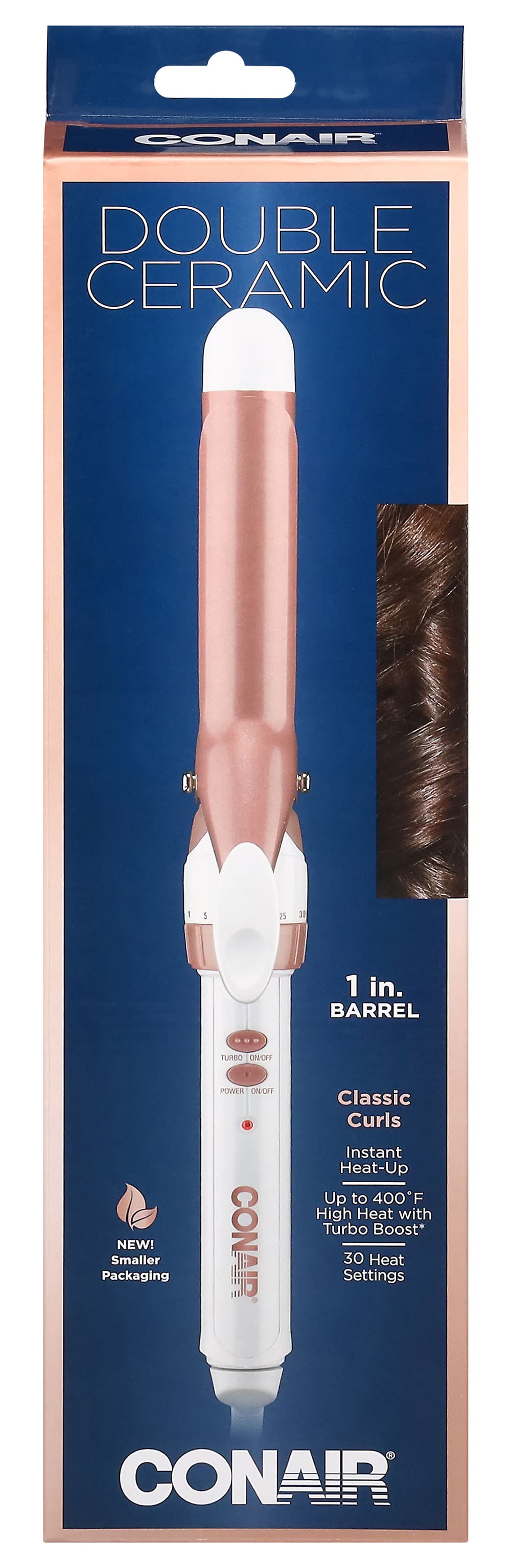 Conair Double Ceramic Barrel Curling Iron, 1 in