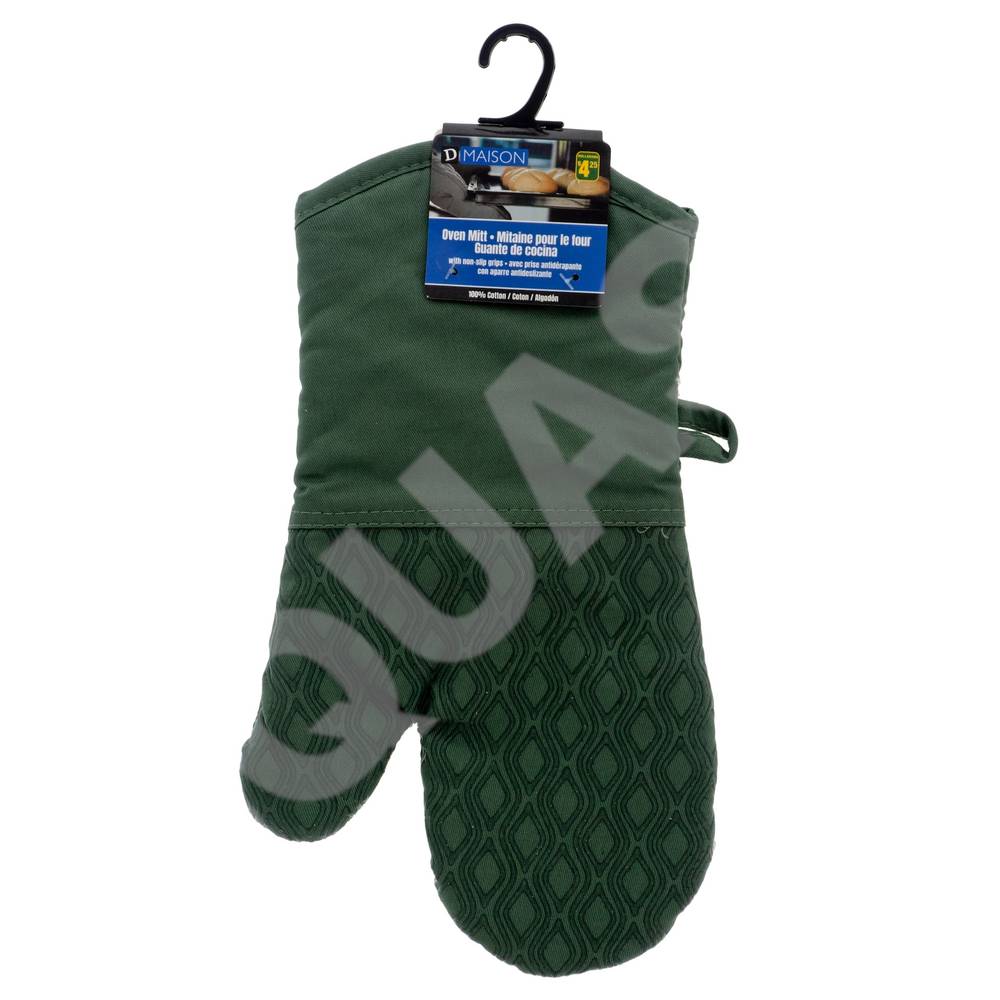 Cotton Oven Mitt With Silicone Grip