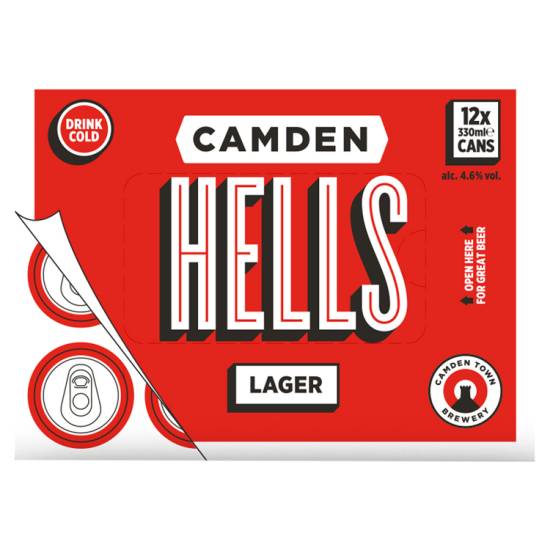 Camden Hells Lager Beer (12 ct,330 ml)