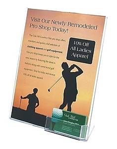 Staples Sign Holder with Business Card Pocket, 8.5 x 11, Clear Plastic (590601)