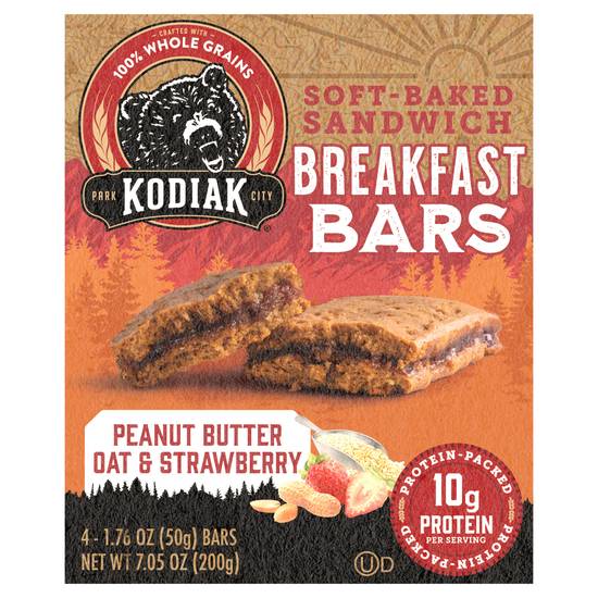 Kodiak Soft-Baked Sandwich Breakfast Bars (4 ct) (peanut butter-oat-strawberry )