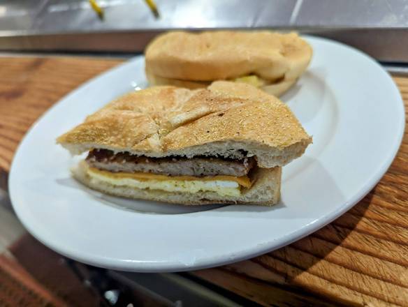 Sausage, Egg, and Cheese on a Roll
