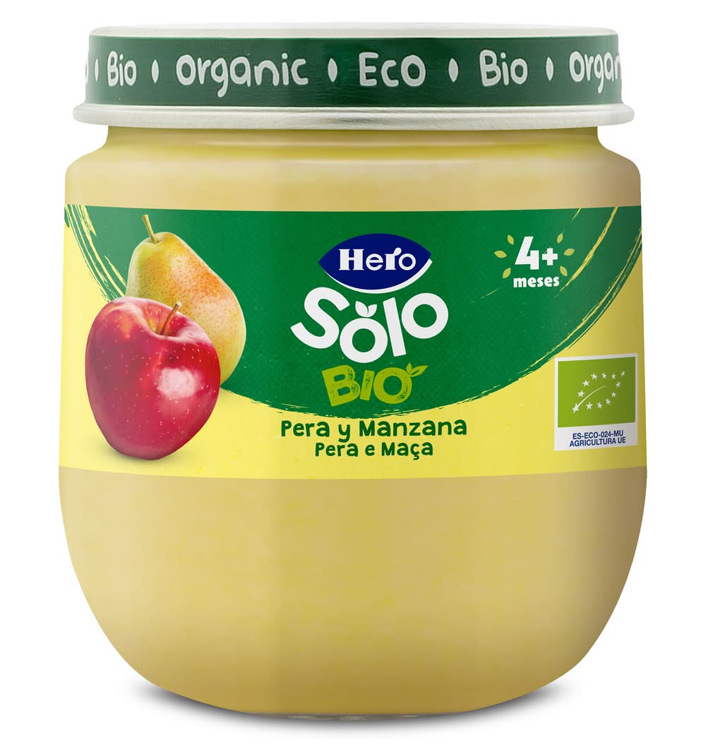 Puré De Pera Y Manzana 100% Ecológica Hero Frasco 120 G