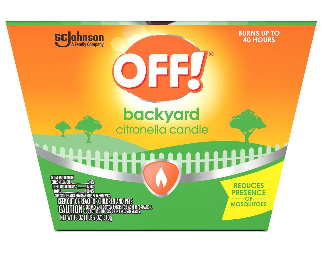 OFF! Backyard Tabletop Citronella Scented Candle (18 oz)