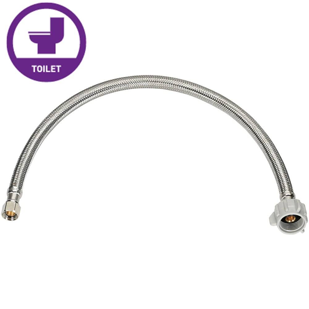 RELIABILT 3/8-in compression x 7/8-in FIP x 12-in Braided Stainless Steel Flexible Toilet Supply Line | 7233-12-38-2-RB