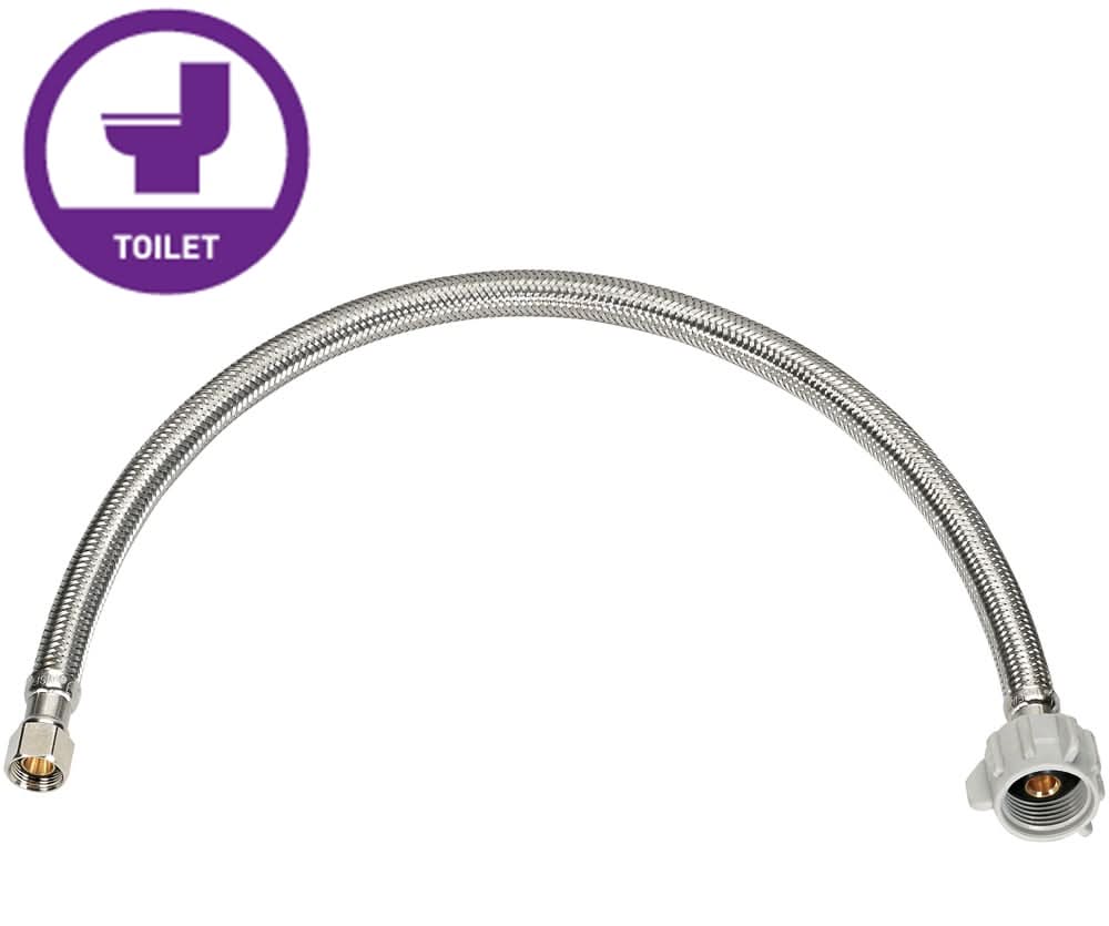RELIABILT 3/8-in compression x 7/8-in Ballcock thread x 12-in Braided stainless steel Flexible Toilet Supply Line