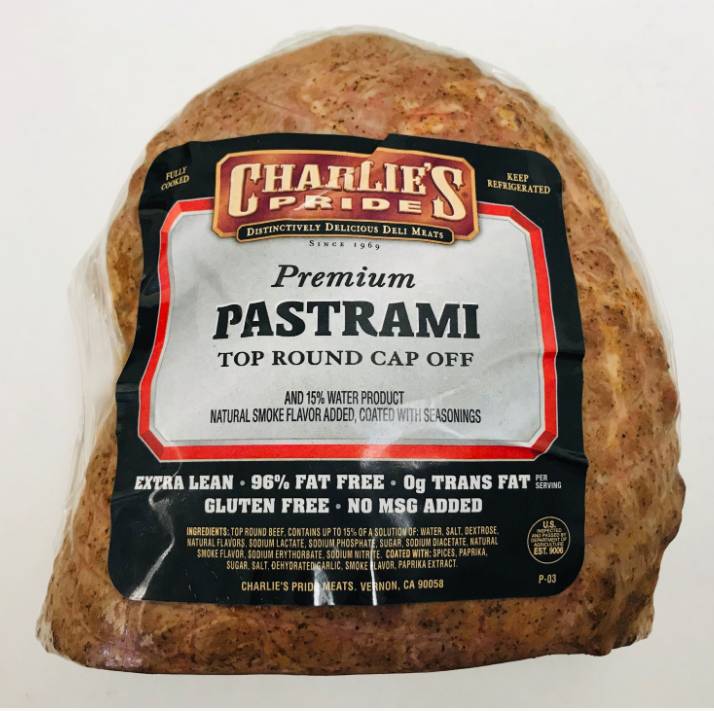 Charlie's Pride- New York Pastrami Top Round Cap-Off Deli Style (1 Unit per Case)