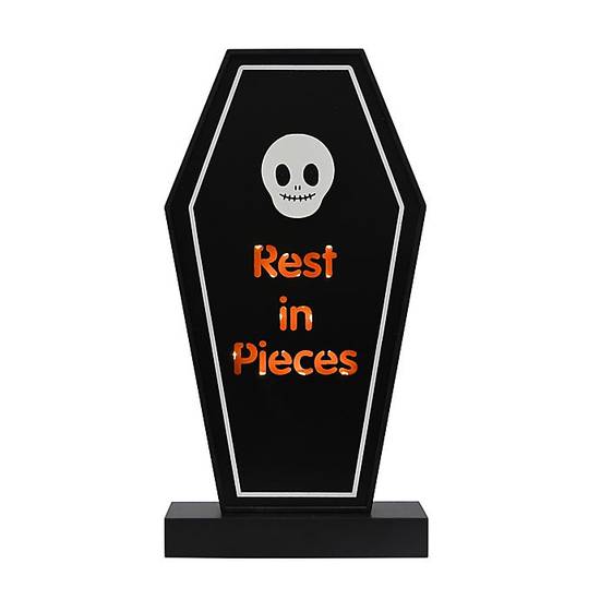 H for Happy™ Halloween "Rest in Pieces" LED Tombstone in Black