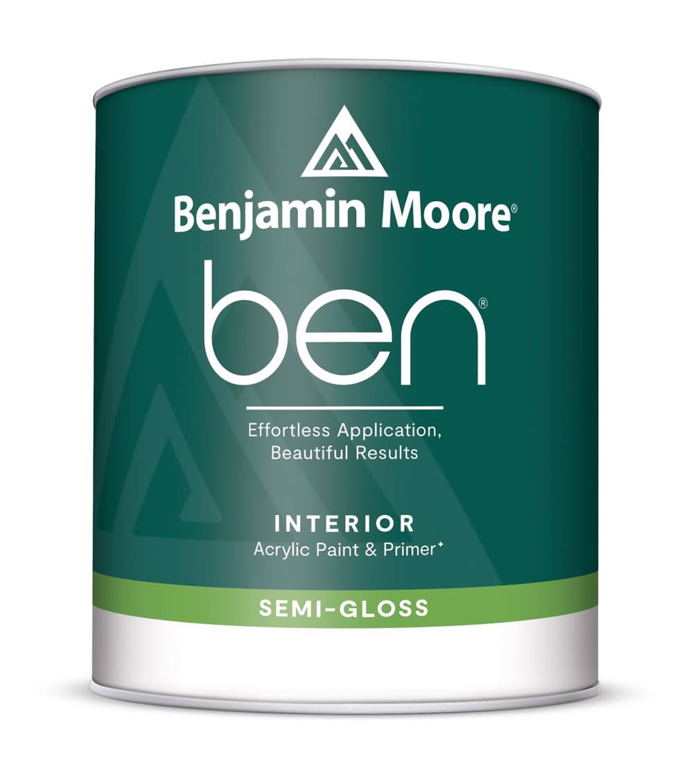 Benjamin Moore Ben Semi-Gloss White Paint And Primer Interior 1 Qt
