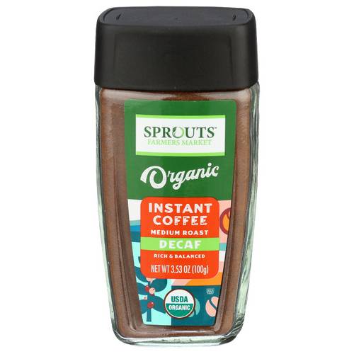 Sprouts Organic Decaf Medium Roast Instant Coffee Jar