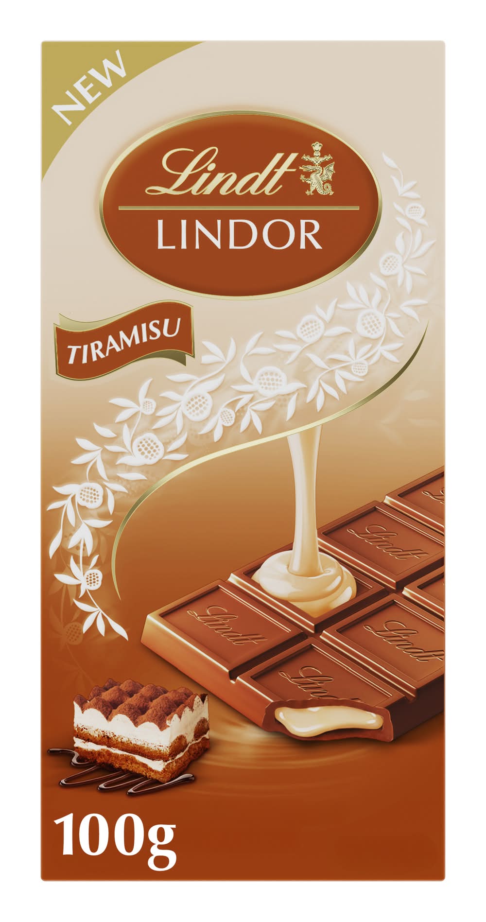 Lindt Lindor Chocolate Bar, Tiramisu (100g)