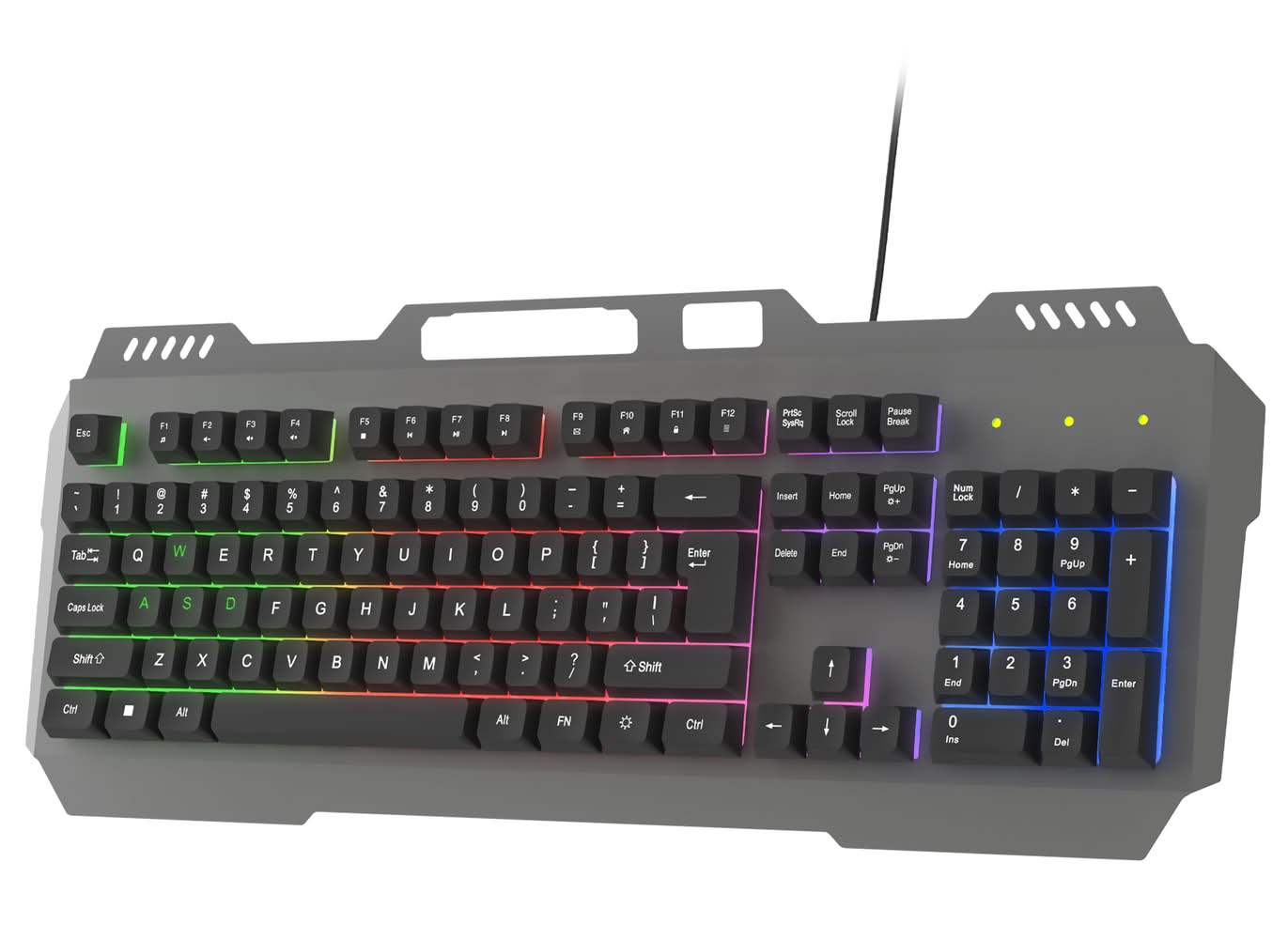 Wired LED Metal Gaming Keyboard For PC