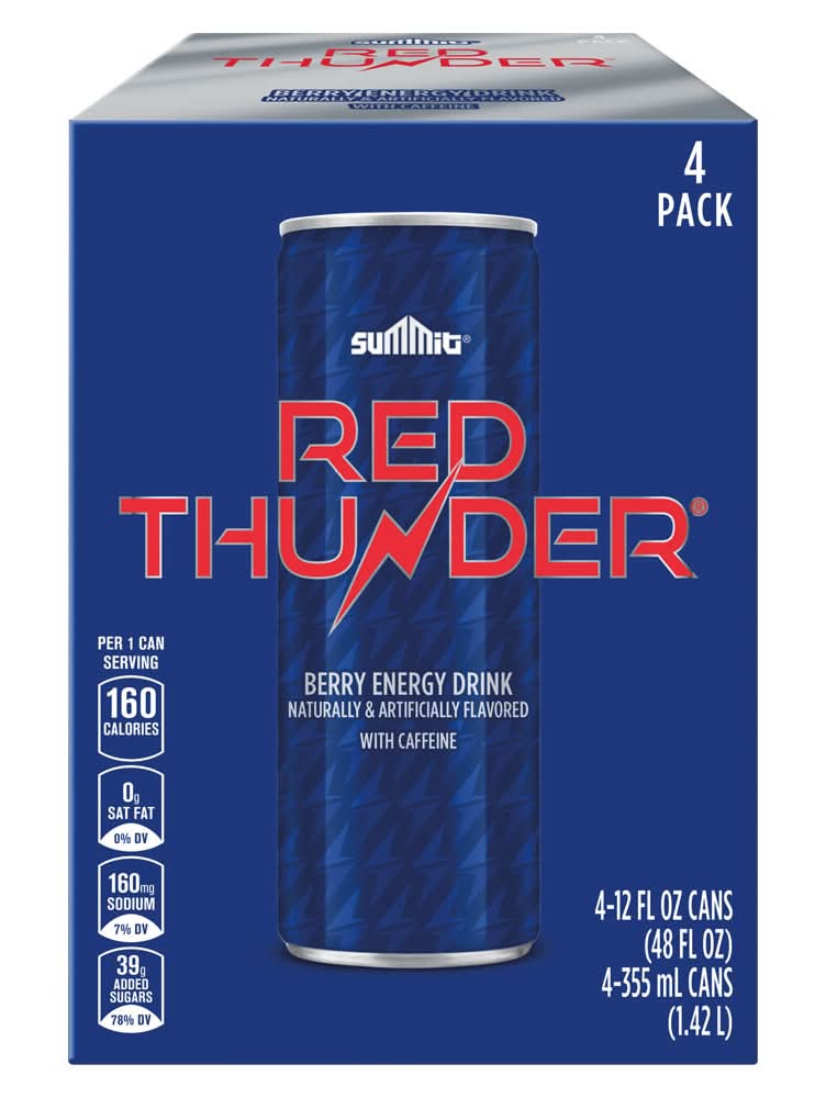 Summit Red Thunder Energy Drink (4 x 12 fl oz)