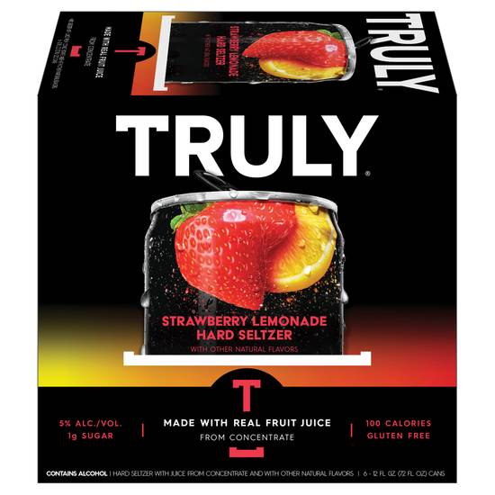 Truly Strawberry Lemonade Hard Seltzer (6 pack, 12 fl oz)
