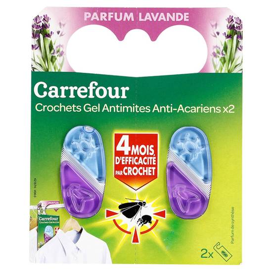 Carrefour Expert - Crochets gel antimites & acariens parfum lavande (2 pièces)