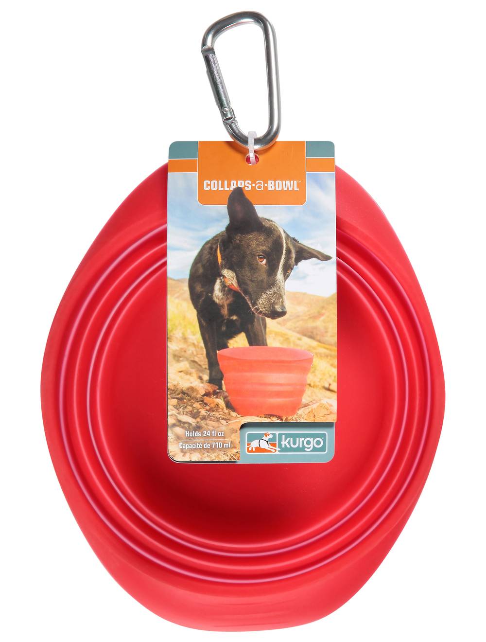 Kurgo Collaps-A-Bowl Travel Dog Bowl, Red