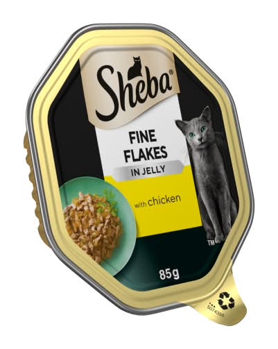 Sheba Chicken, Fine Flakes Adult Cat Food Tray With Jelly (85g)