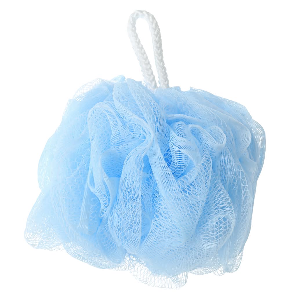 Bath & Shower Mesh Pouf 5.1in Blue