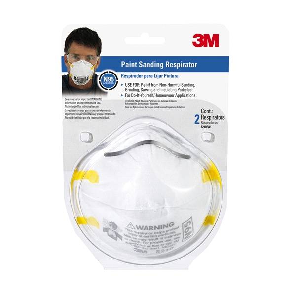 3M? Paint Sanding Respirator, 2 each/pack; for non-harmful dusts from sanding, grinding, sawing and insulating particles.