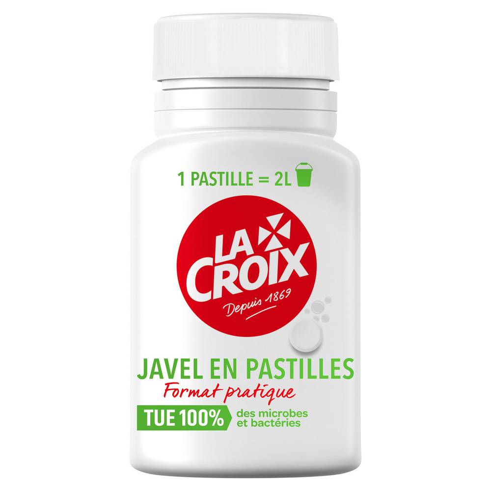 Javel Désinfectant javel en pastilles LA CROIX - la boite de 40 pastilles