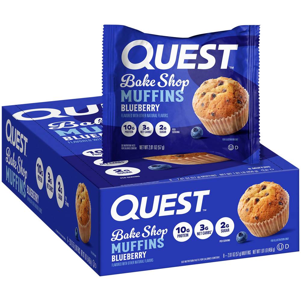 Quest Bake Shop Muffins, Blueberry (2.01 oz, 8 ct)