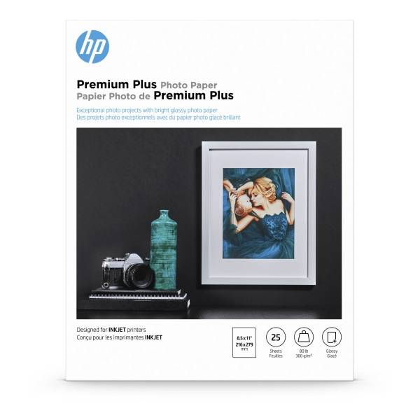 Hp Premium Plus Glossy Photo Paper For Inkjet Printers Letter Size