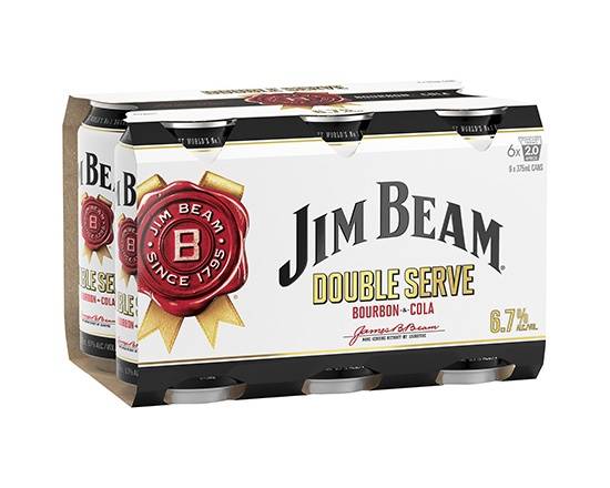 Jim Beam Double Serve Can 6x375mL