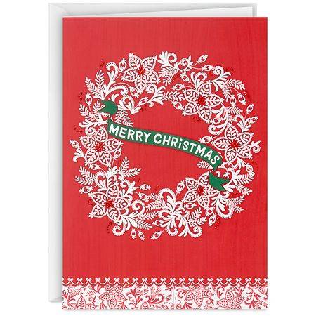 Hallmark Boxed Merry Christmas Card, Bright Red